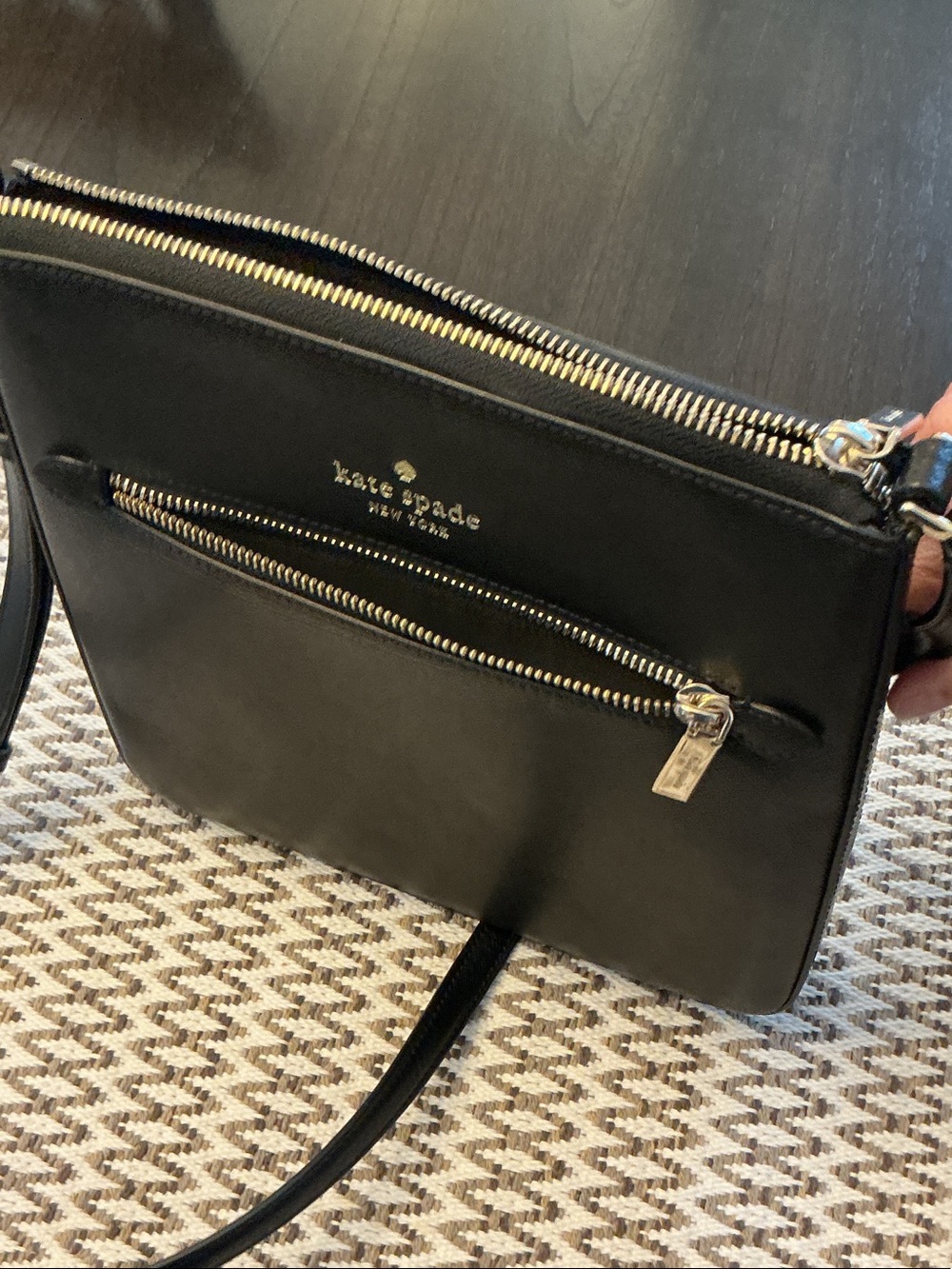 kate spade Black Saffiano Crossbody Messenger Bag with Gold Hardware - Picture 9 of 9
